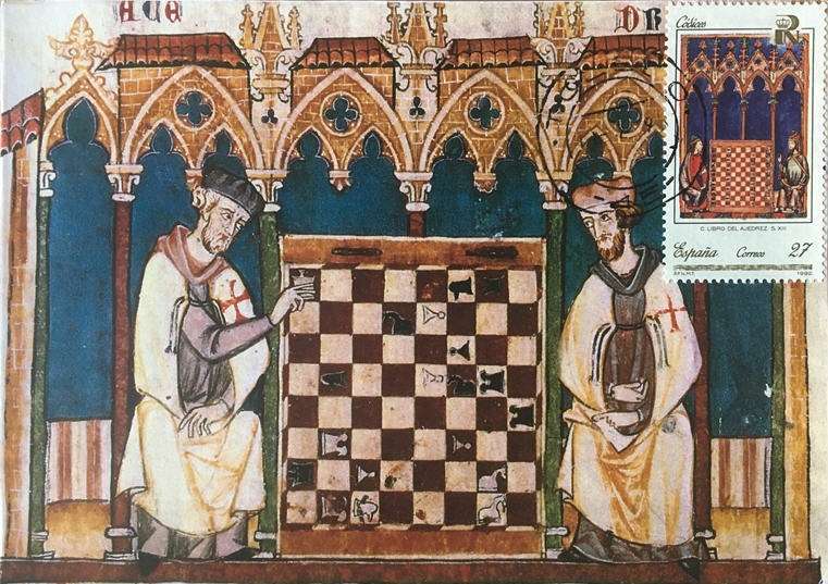 Caballeros templarios jugando al ajedrez