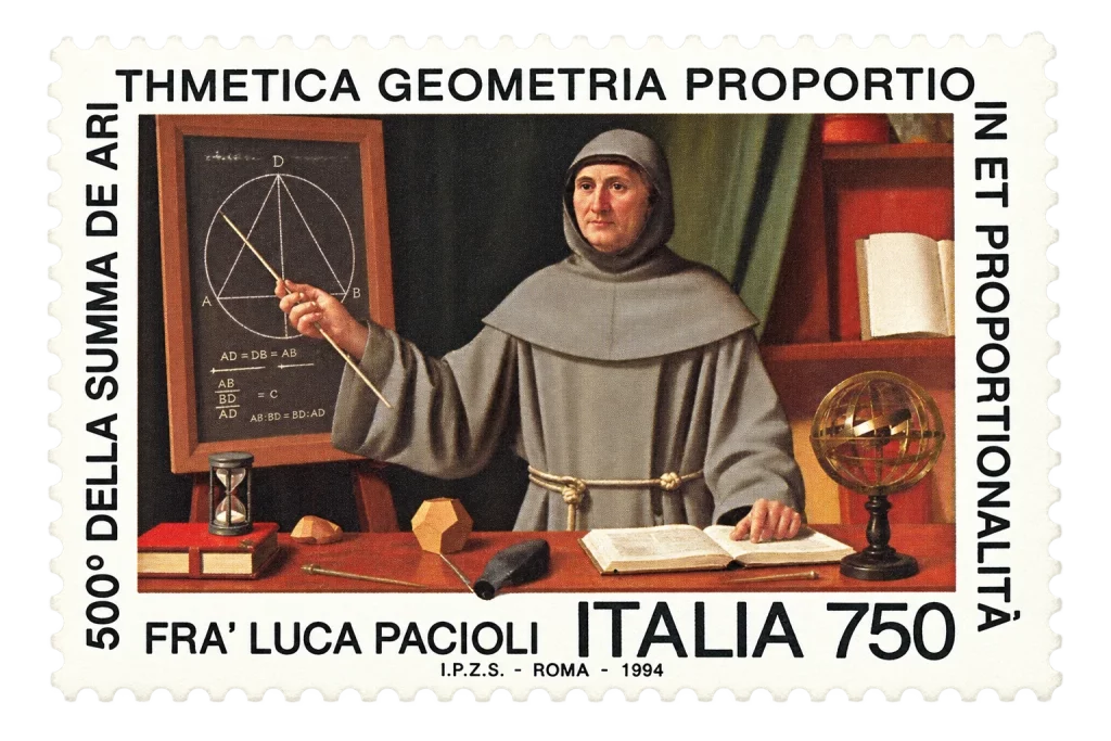 Sello italiano de Luca Pacioli, 1994.